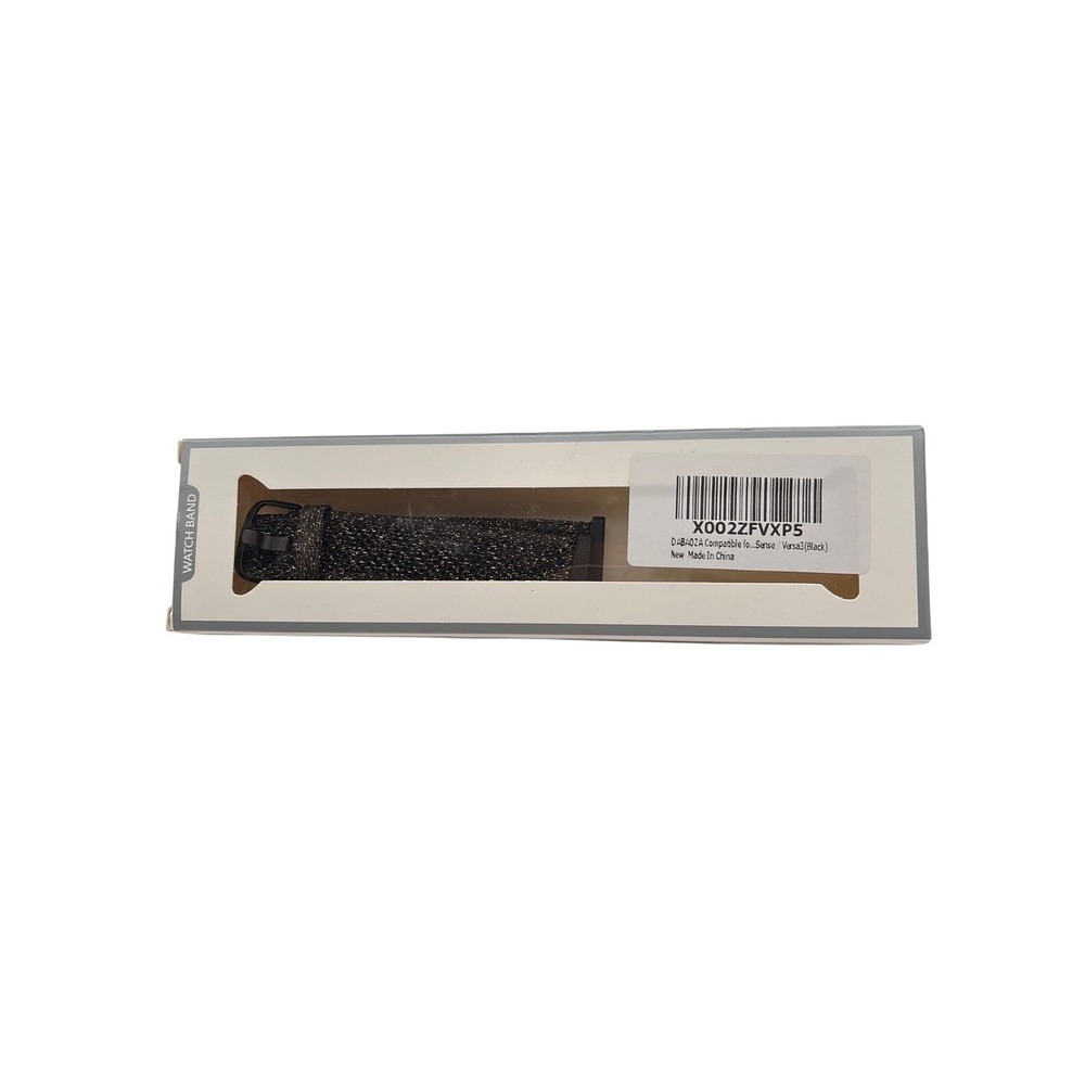 Versa‎ 3 Fitbit Watch Band Glittery Black Accessory Wrist Strap NIB
